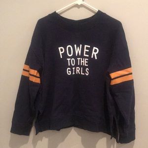 H&M Navy PTG Crewneck Sweatshirt